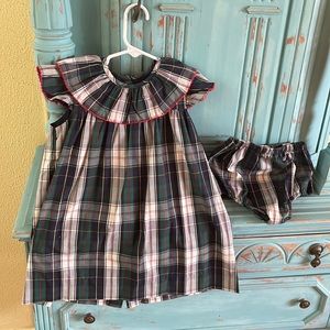 4T Plaid boutique holiday dress with bloomers